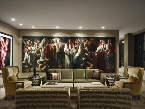 Urban home design - Chicago artist Bruno Surdo's provocative, 17-foot long painting "Life"