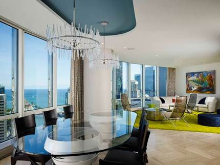 Award winning interior design by John Robert Wiltgen Design, Inc at Trump Tower Chicago - Chicago Interior Design