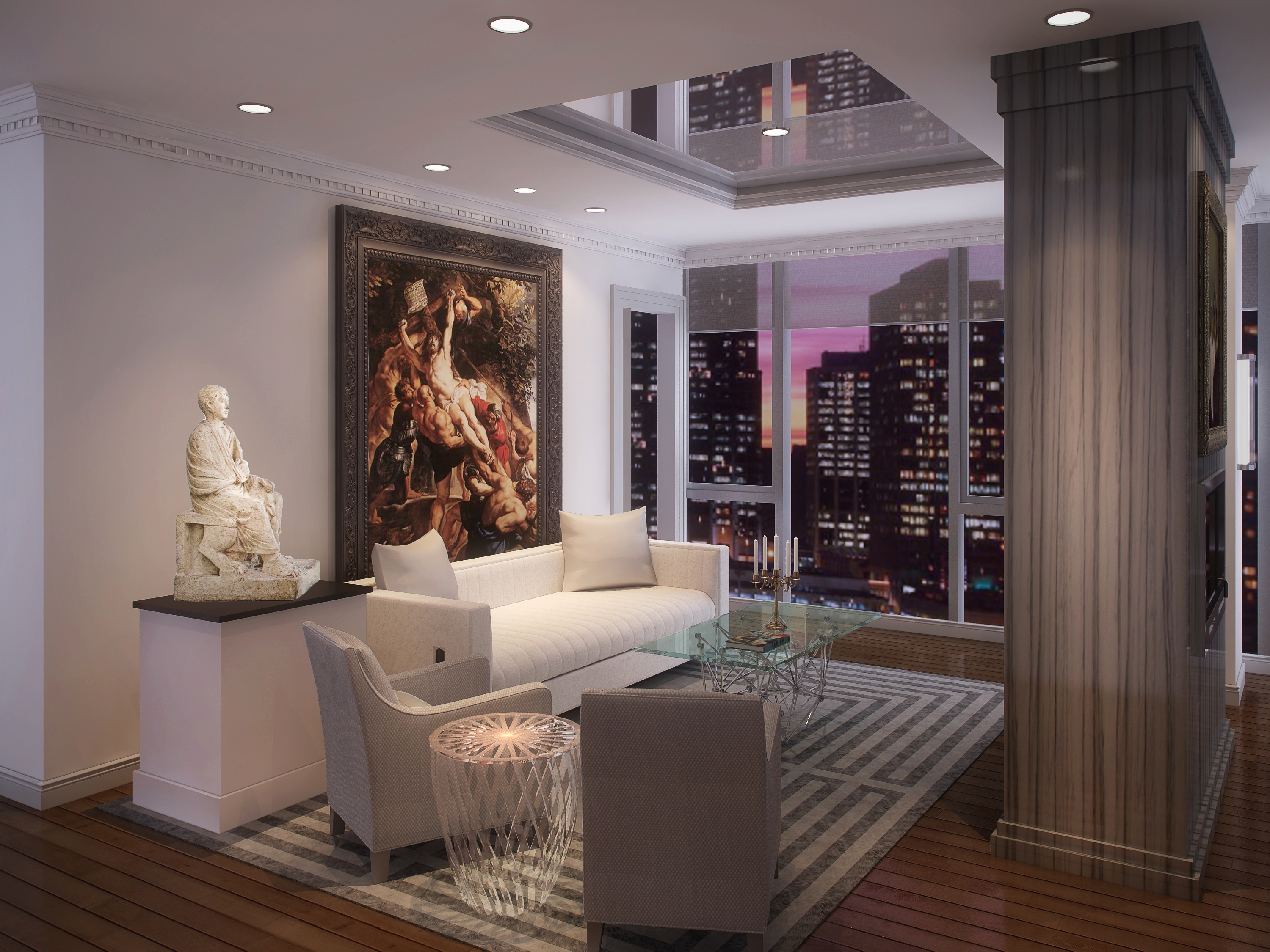 Chicago Luxury - 4 EAST ELM- LAYOUT 2 LIVING ROOM - HI-RES