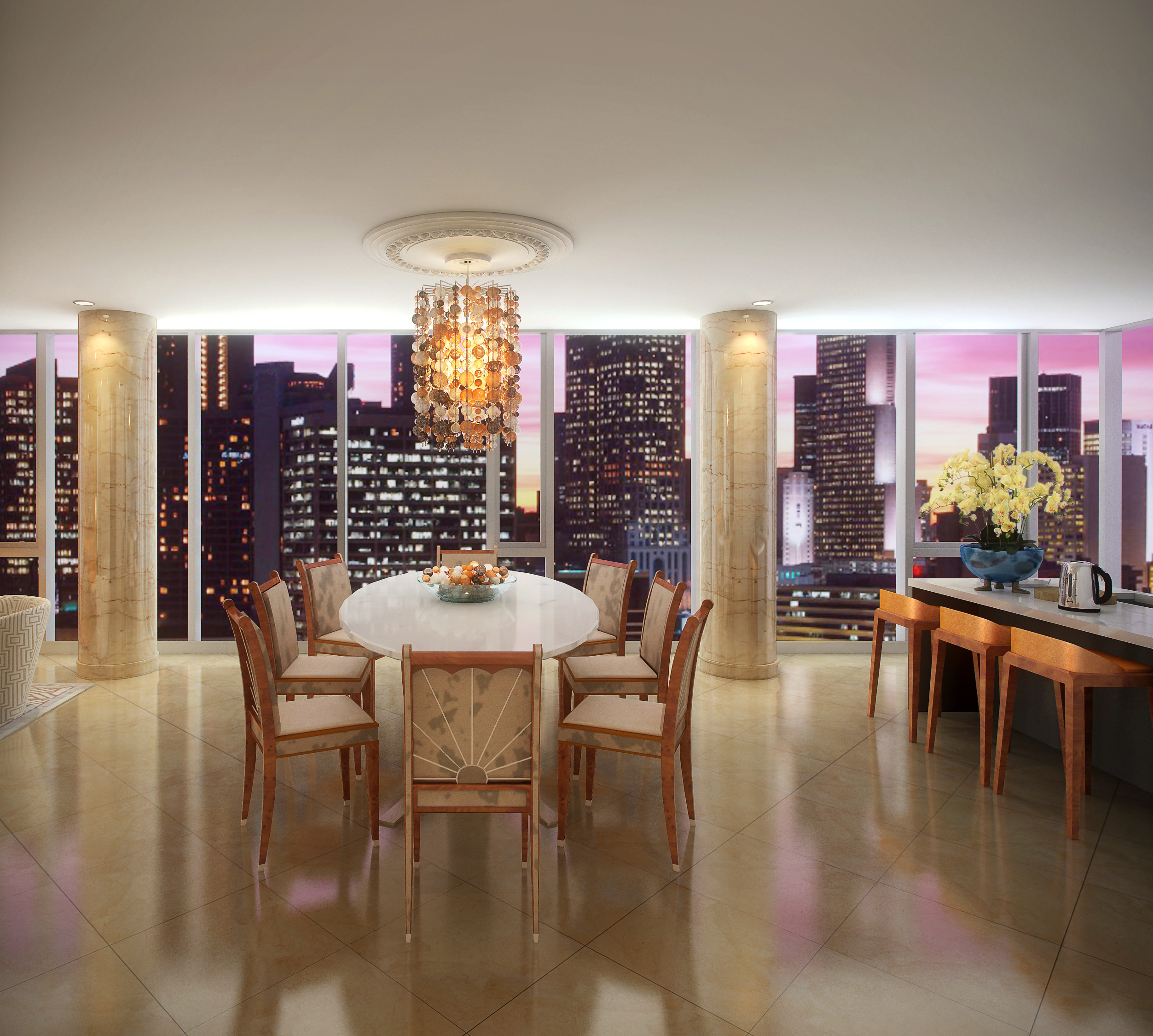 Chicago Luxury - 4 EAST ELM - LAYOUT 3 DINING ROOM - HI-RES