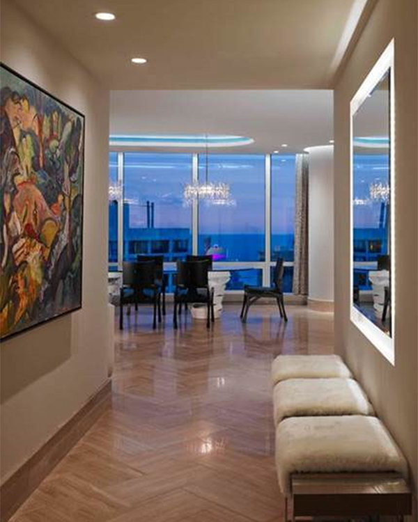 John Robert Wiltgen Design Received an Award for this Home in Trump Tower Chicago, Shown in the Picture of Its Foyer and Dining Area